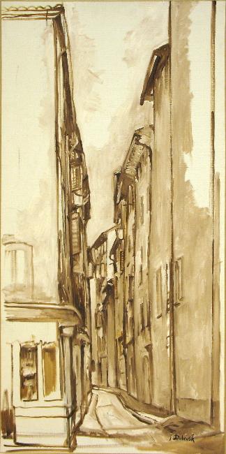 Le vieux Toulon 1 Huile sur toile 100 cm x 50 cm