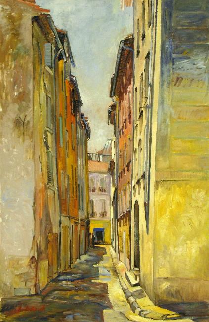 Le vieux Toulon 3 Huile sur toile 100 cm x 65 cm