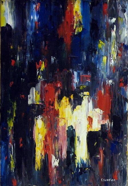 La foule la nuit Acrylique sur toile 55 cm x 38 cm