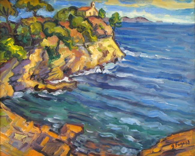 La chapelle du cap Falcon Huile sur toile 65 cm x 81 cm