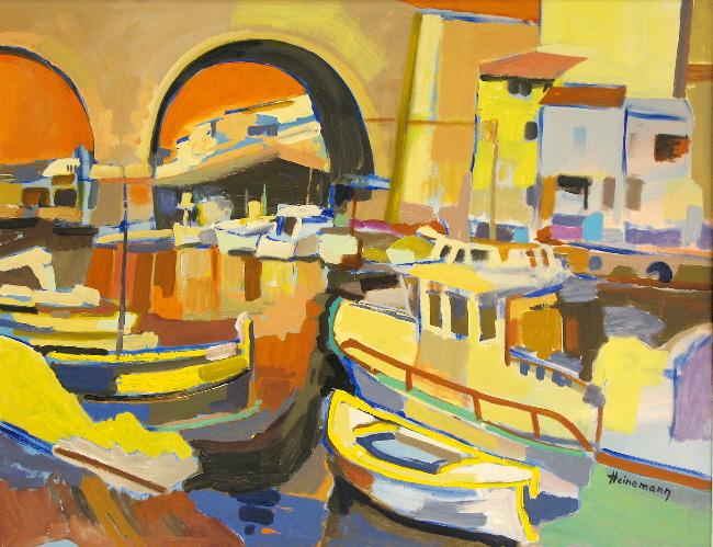 Le vallon des Auffes, Marseille Acrylique sur toile 89 cm x 116 cm