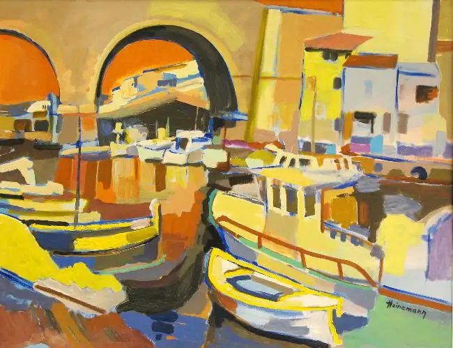 Le vallon des Auffes, Marseille Acrylique sur toile 89 cm x 116 cm
