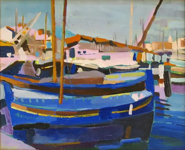 Marseille le port Huile et acrylique sur toile 81 cm x 100 cm