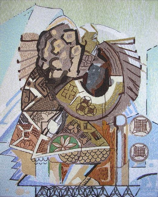 Chinois porteur de fagot Tapisserie  l'aiguille 81 cm x 65 cm