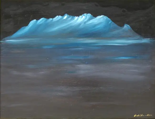 La montagne magique Huile sur toile 50 cm x 65 cm