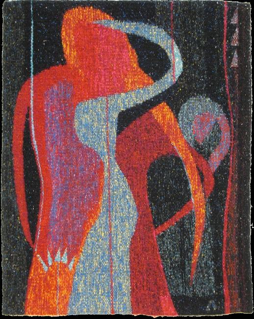 Les regards enchans Tapisserie de haute lice 94 cm x 75 cm