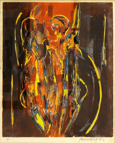 3 - Duo Aquatinte et eau forte couleur 55 cm x 48 cm