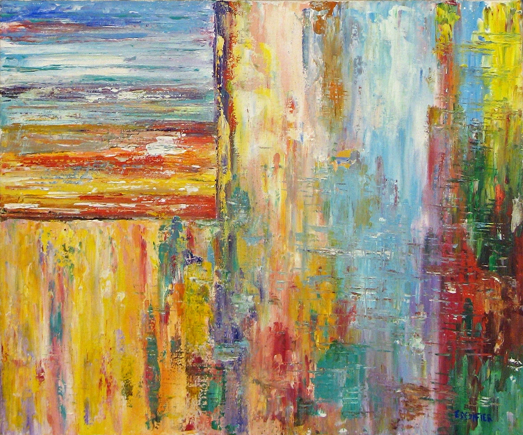 3 - To Ouvertures Acrylique et plume 54 cm x 65 cm
