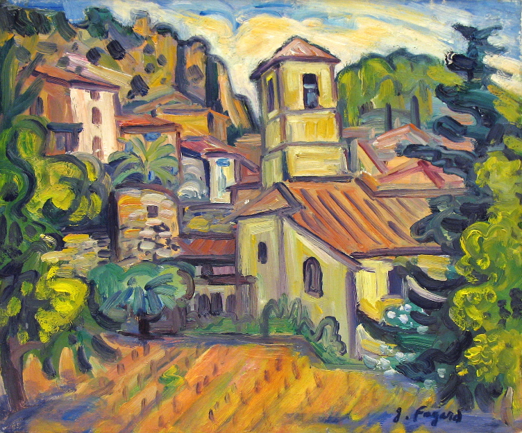 11 - Vue sur Cotignac Huile sur toile 54 cm x 65 cm