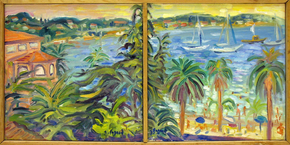 4 - La baie de Bandol Diptyque Huile sur toile 40 cm x 80 cm