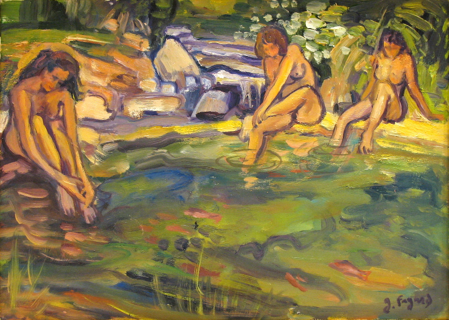 8 - Naades composition Huile sur toile 50 cm x 70 cm