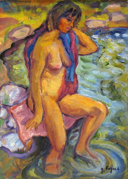 9 - Naade tude Huile sur toile 50 cm x 70 cm