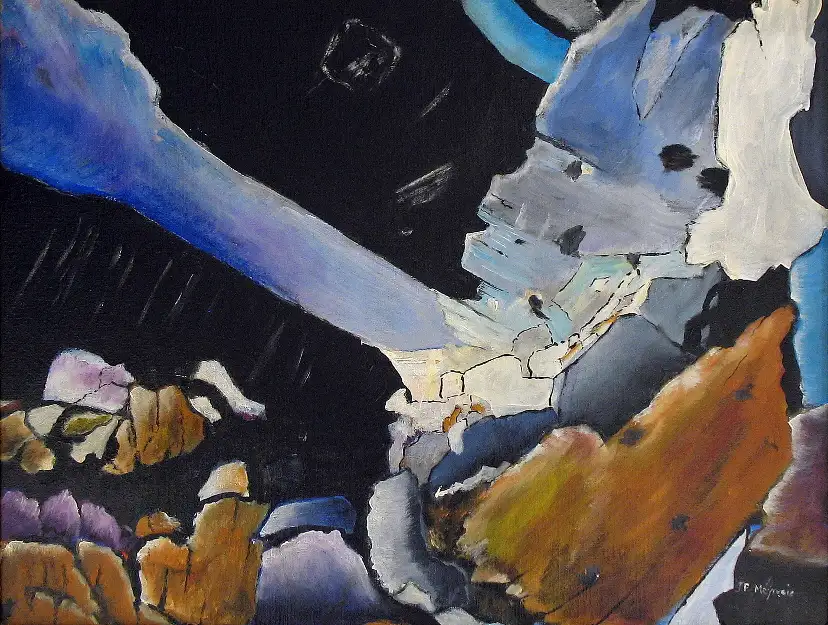 2- L'homme de pierre huile sur toile 46 cm x 61 cm