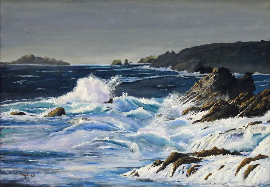 4- Temp�te en Bretagne huile sur toile 38 cm x 55 cm