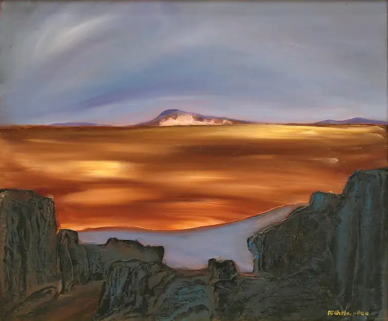 5- Les roches noires huile sur toile 38 cm x 46 cm