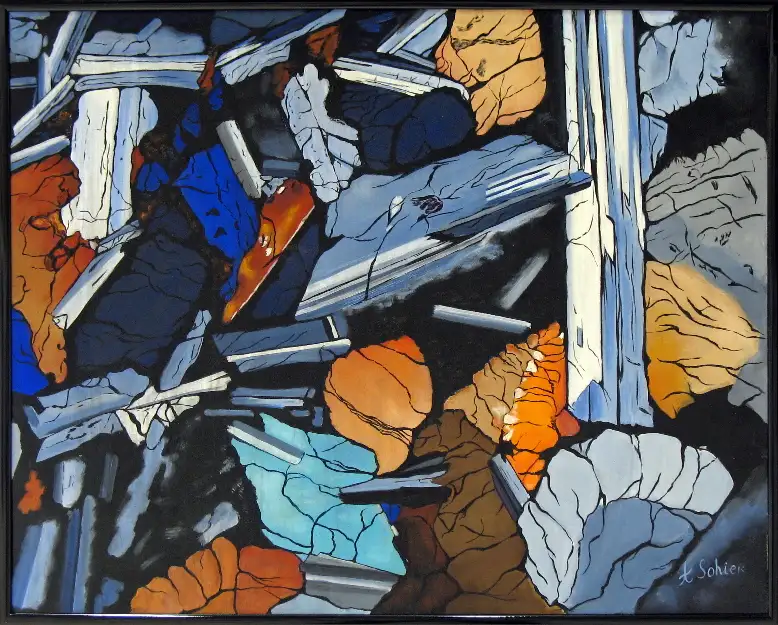 6- Structure No 1 huile sur toile 81 cm x 65 cm