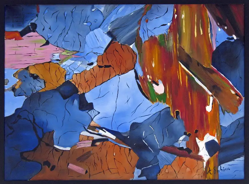 7- Structure No 2 huile sur toile 81 cm x 60 cm