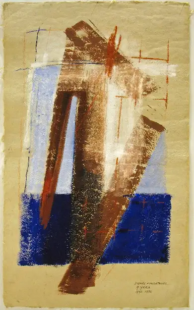 6- Signe fondateur 6 technique mixte sur papier 116 cm x 100 cm