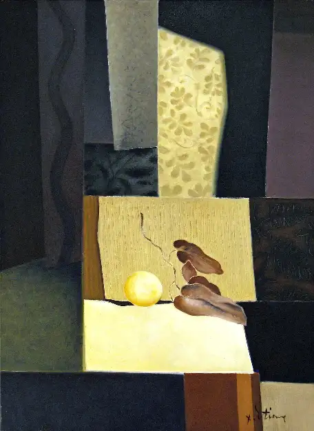 1- Atelier a la coloquinte huile sur toile 100 cm x 73 cm