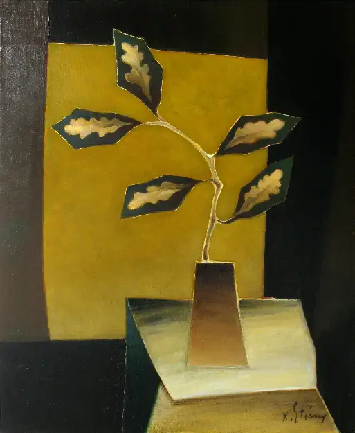 3- Feuilles mortes huile sur toile 73 cm x 60 cm