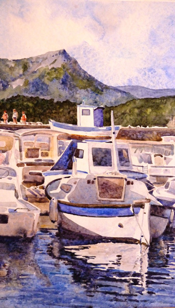 10- Le Coudon vu des Oursinieres Aquarelle 47 cm x 31 cm