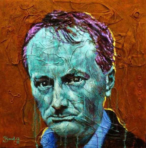 2- Portrait de Baudelaire Acrylique sur toile 70 cm x 70 cm