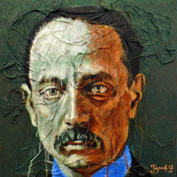 3- Portrait de Rilke Acrylique sur toile 70 cm x 70 cm