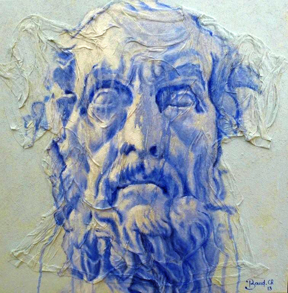 4- Portrait d'Homre Acrylique sur toile 70 cm x 70 cm