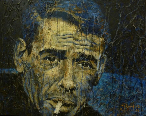 5- Portrait de Brel Acrylique sur toile 73 cm x 92 cm