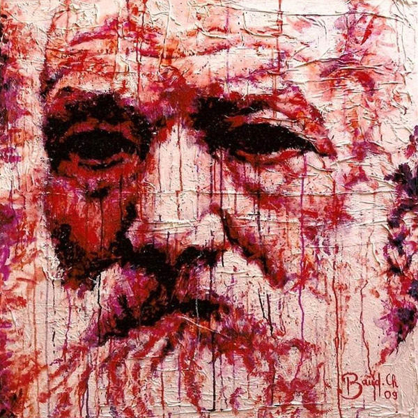 6- Portrait de Victor Hugo Acrylique sur toile 100 cm x 100 cm