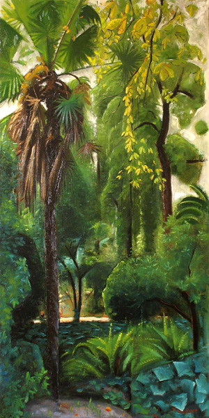 1- Un coin du parc 1 Huile sur toile 100 cm x 50 cm
