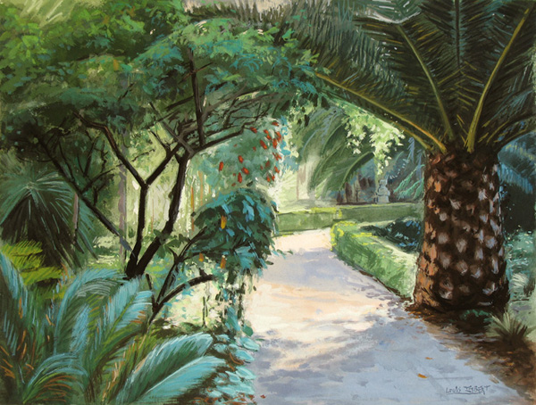 10- Un coin du parc 5 Gouache 31 cm x 41 cm