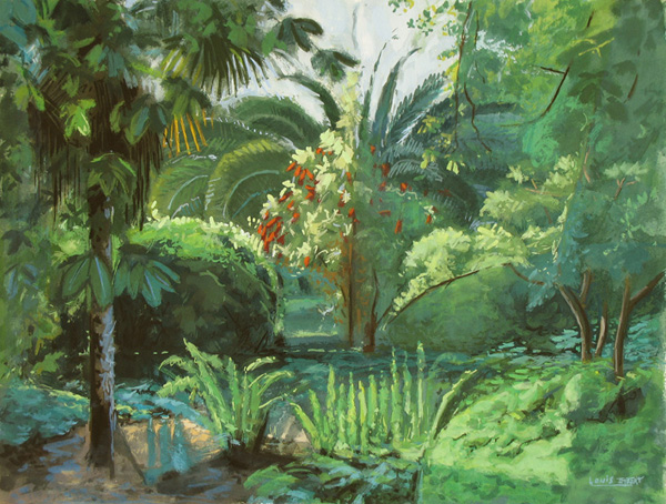 11- Un coin du parc 7 Gouache 31 cm x 41 cm