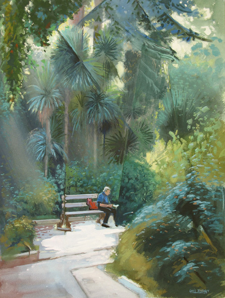 12- Un coin du parc 11 Gouache 41 cm x 31 cm