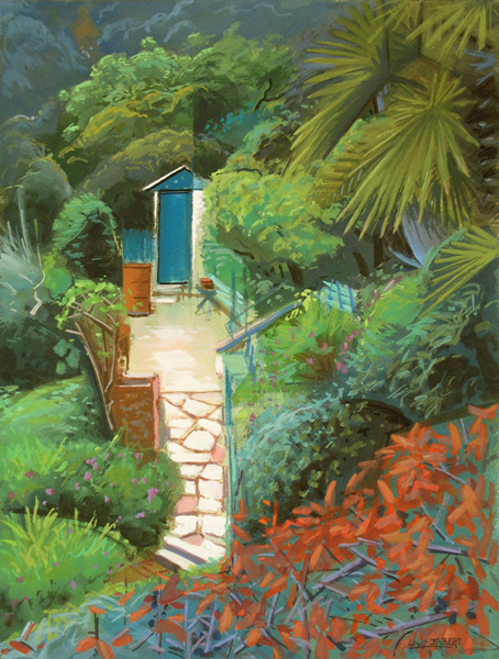 14- La cabane au fond du jardin Pin de Galle Gouache 41cmx31cm
