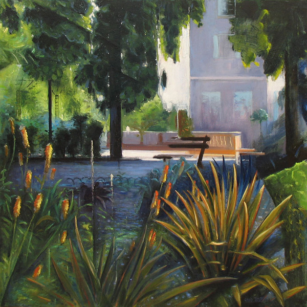2- Un coin du parc 2 Huile sur toile 60 cm x 60 cm