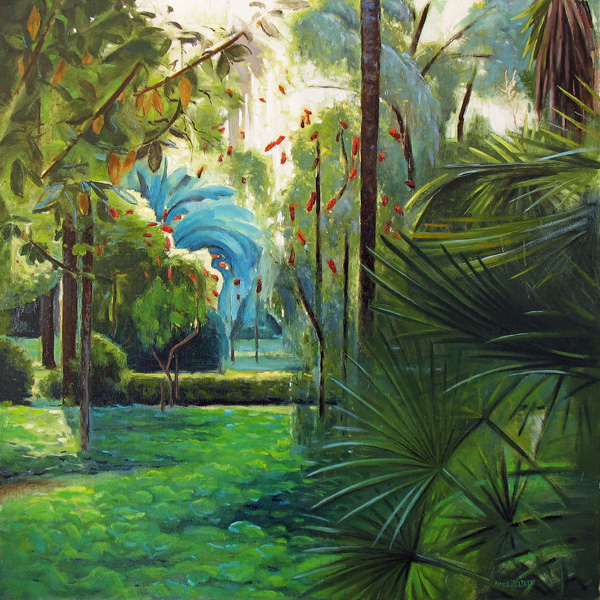 3- Un coin du parc 3 Huile sur toile 60 cm x 60 cm