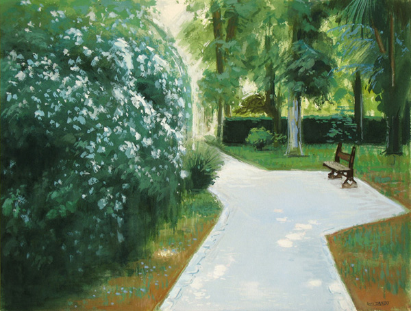 7- Un coin du parc 2 Gouache 31 cm x 41 cm