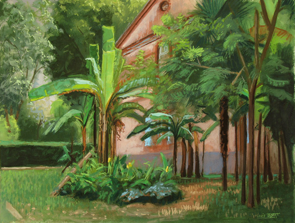 9- Un coin du parc 4 Gouache 31 cm x 41 cm