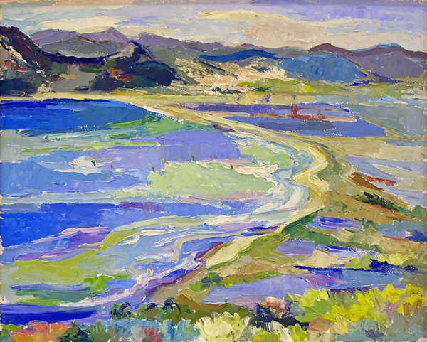 1- Mistral au Tombolo huile sur toile 65 cm x 81 cm