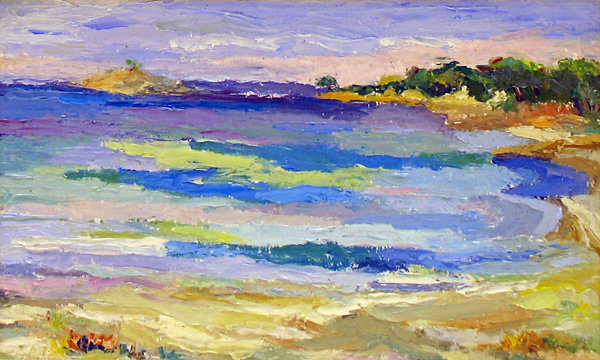 4- Brise de mer vers Brgancon Huile sur carton 33 cm x 55 cm