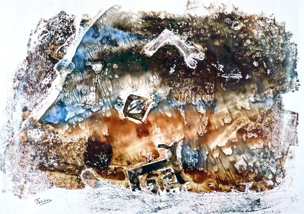 10- Voyage dans les profondeurs Monotype 38 cm x 54 cm