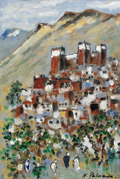 14- Kasbah au sud de Ouarzazate Acrylique 32 cm x 21.5 cm