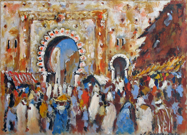 2- Une porte d'accs  la Medina Acrylique 26 cm x 36 cm