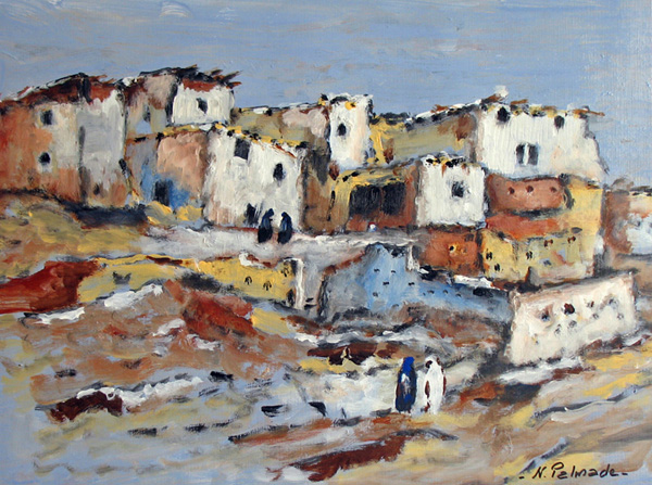 3- Village de pcheurs sur la cte atlantique Acrylique 39 cm x 29 cm