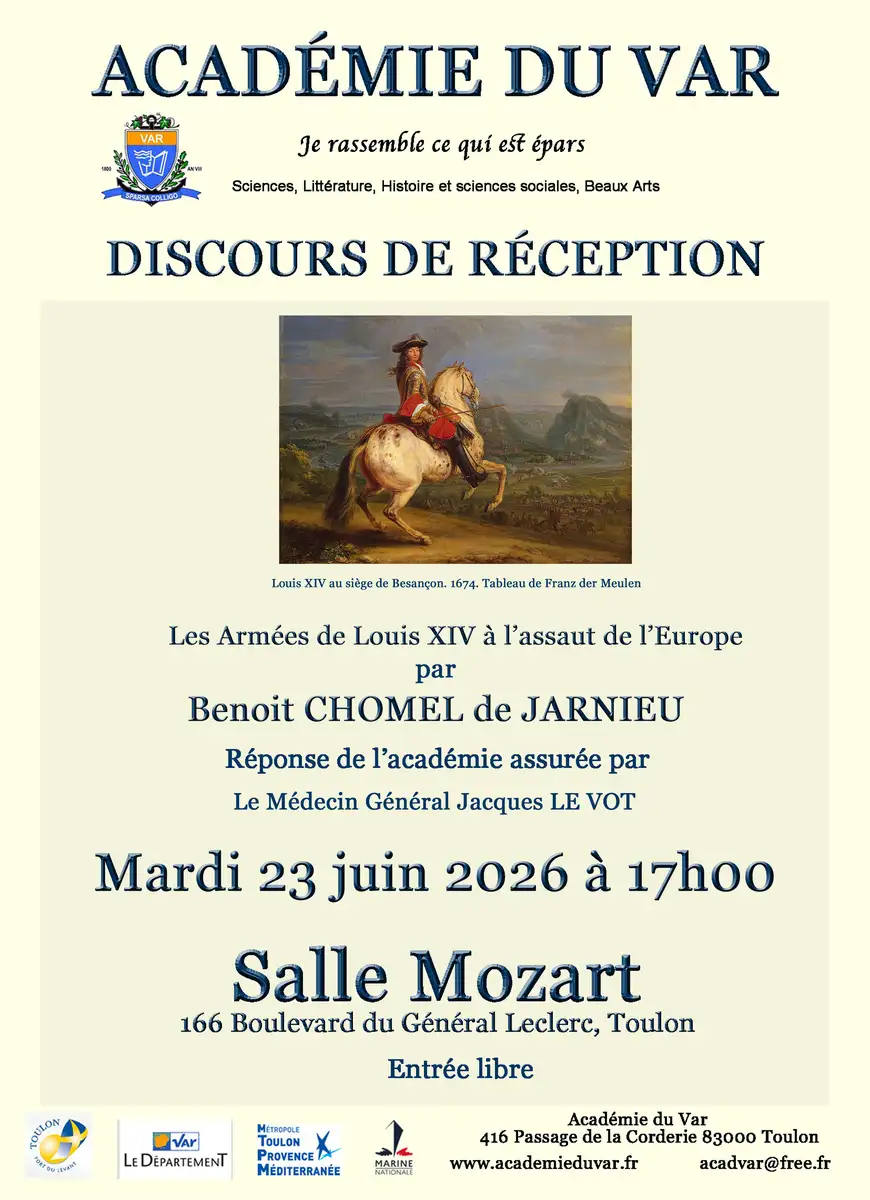 Discours de r�ception de Beno�t Chomel de Jarnieu.